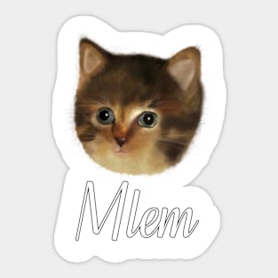 Cute little cat mlem painting Sticker